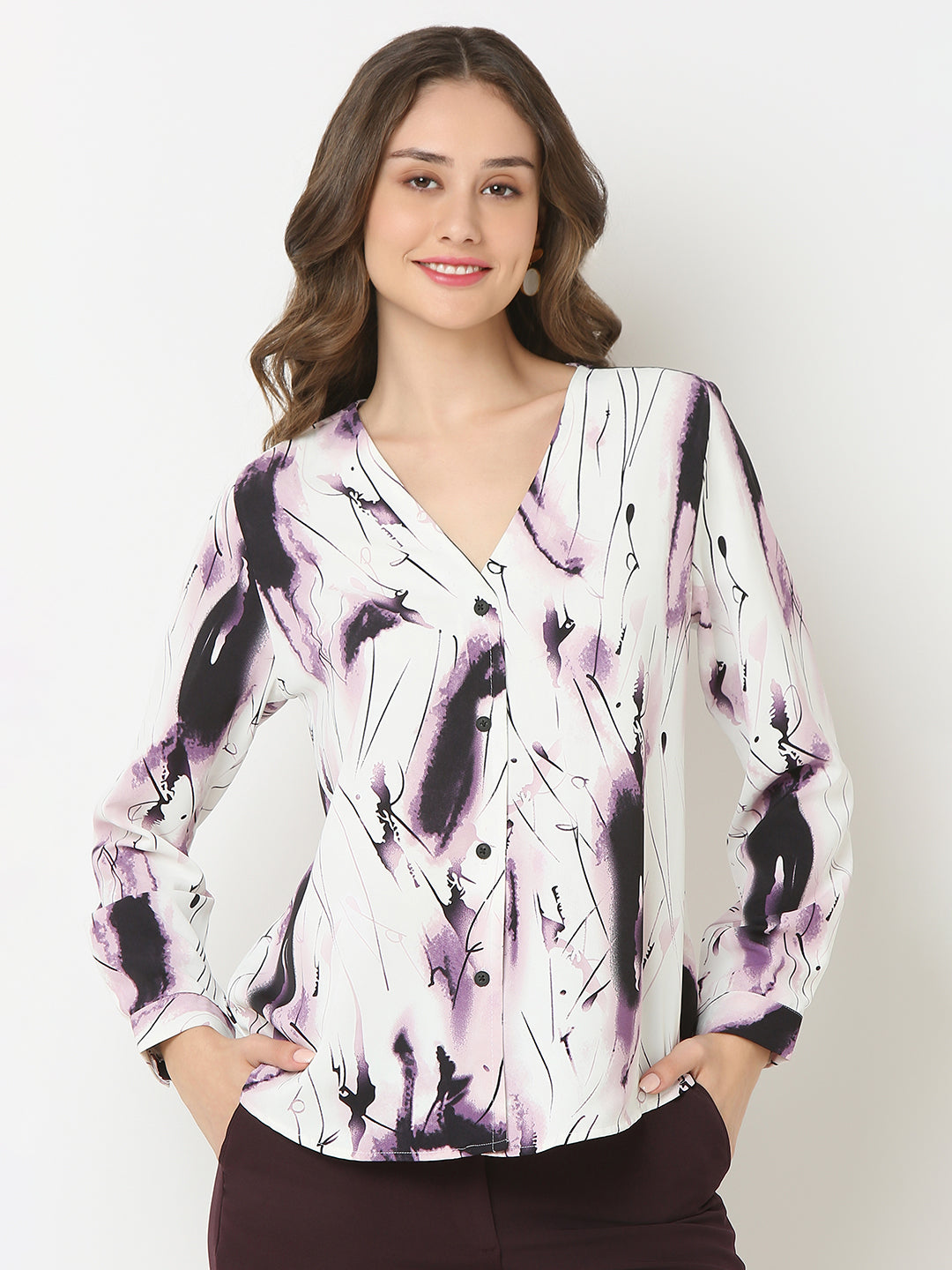 Abstract Print Relaxed Shirt
