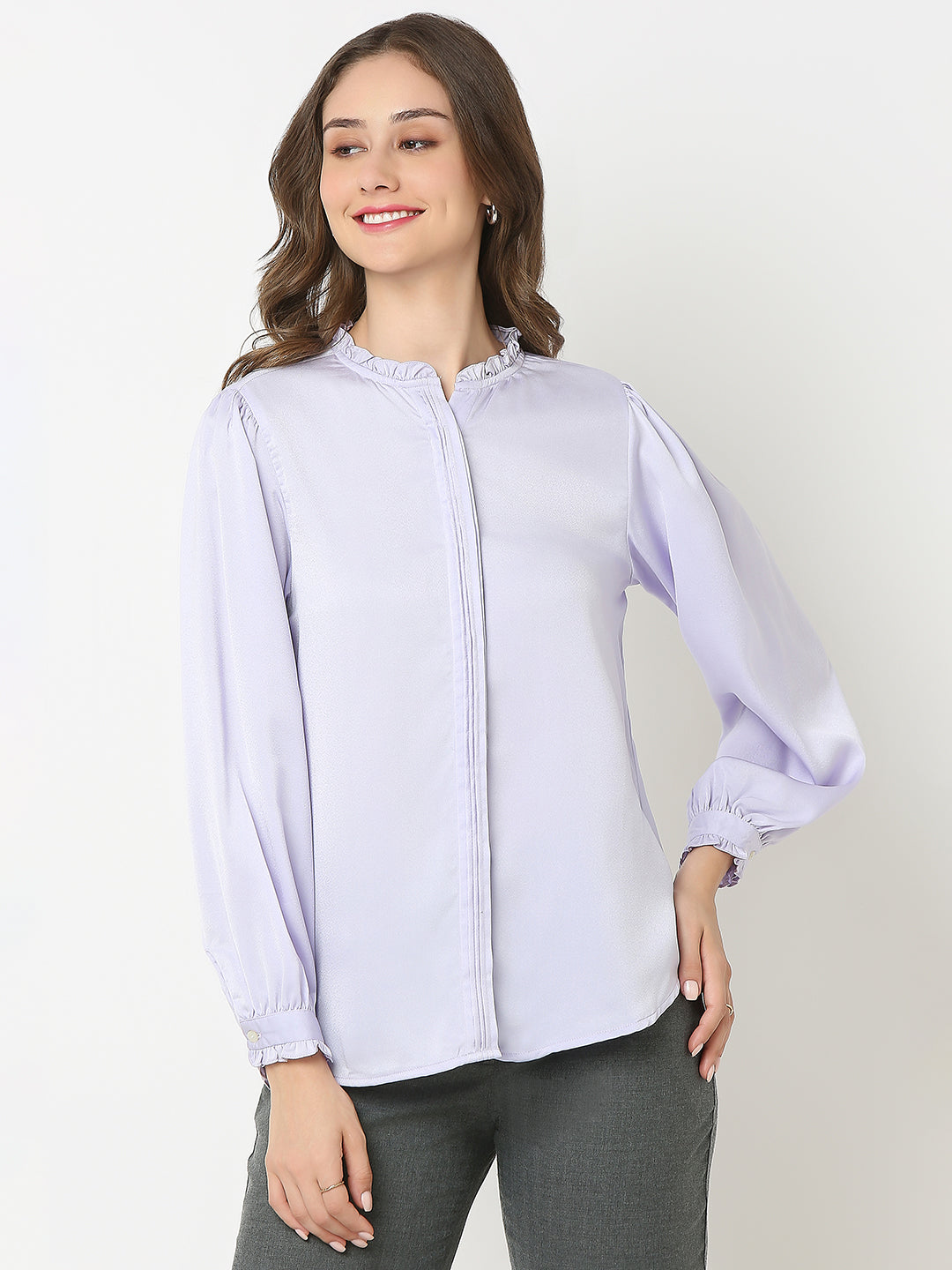 Elegant Lavender Detailed Shirt
