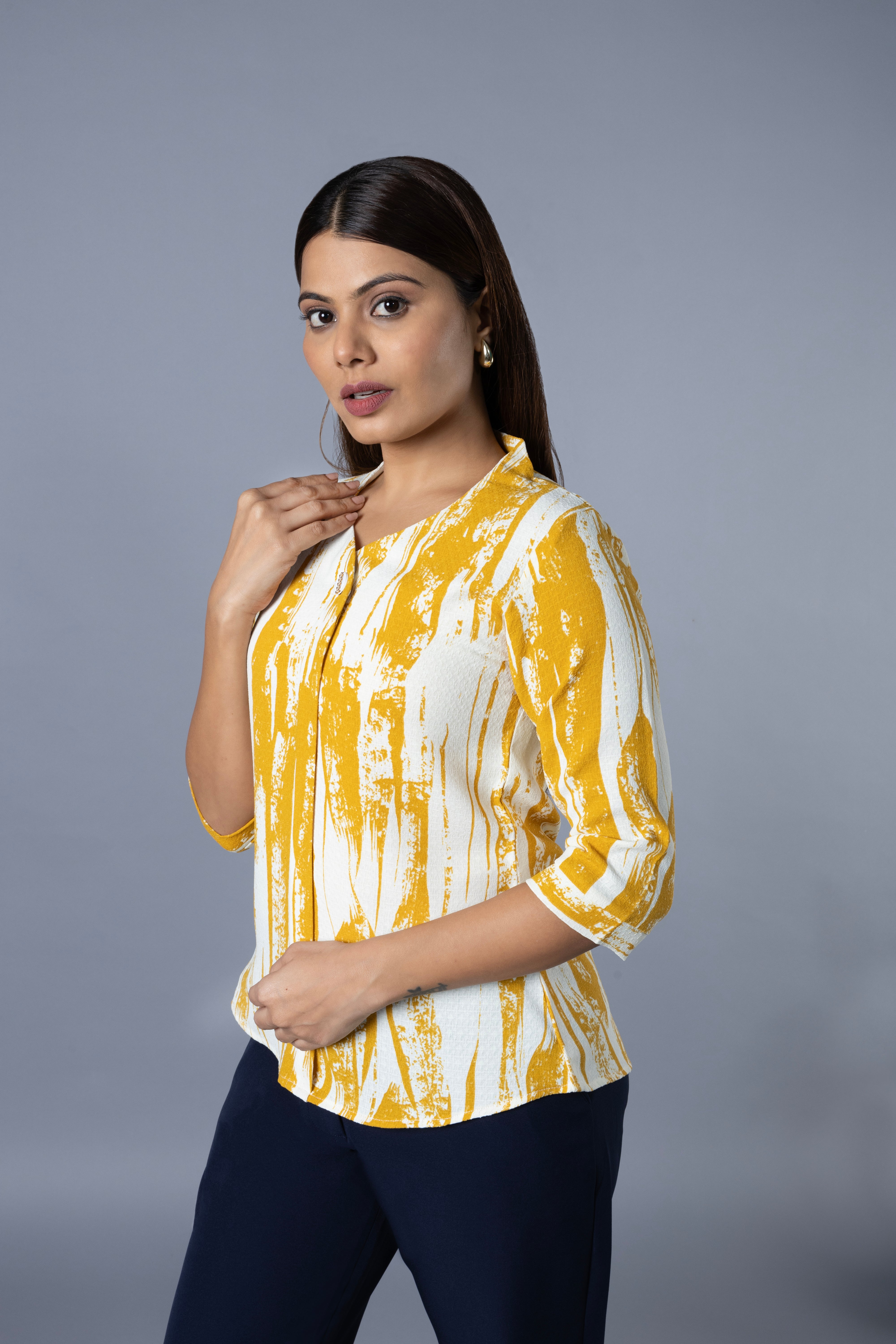 Elegant V Neck Women Top