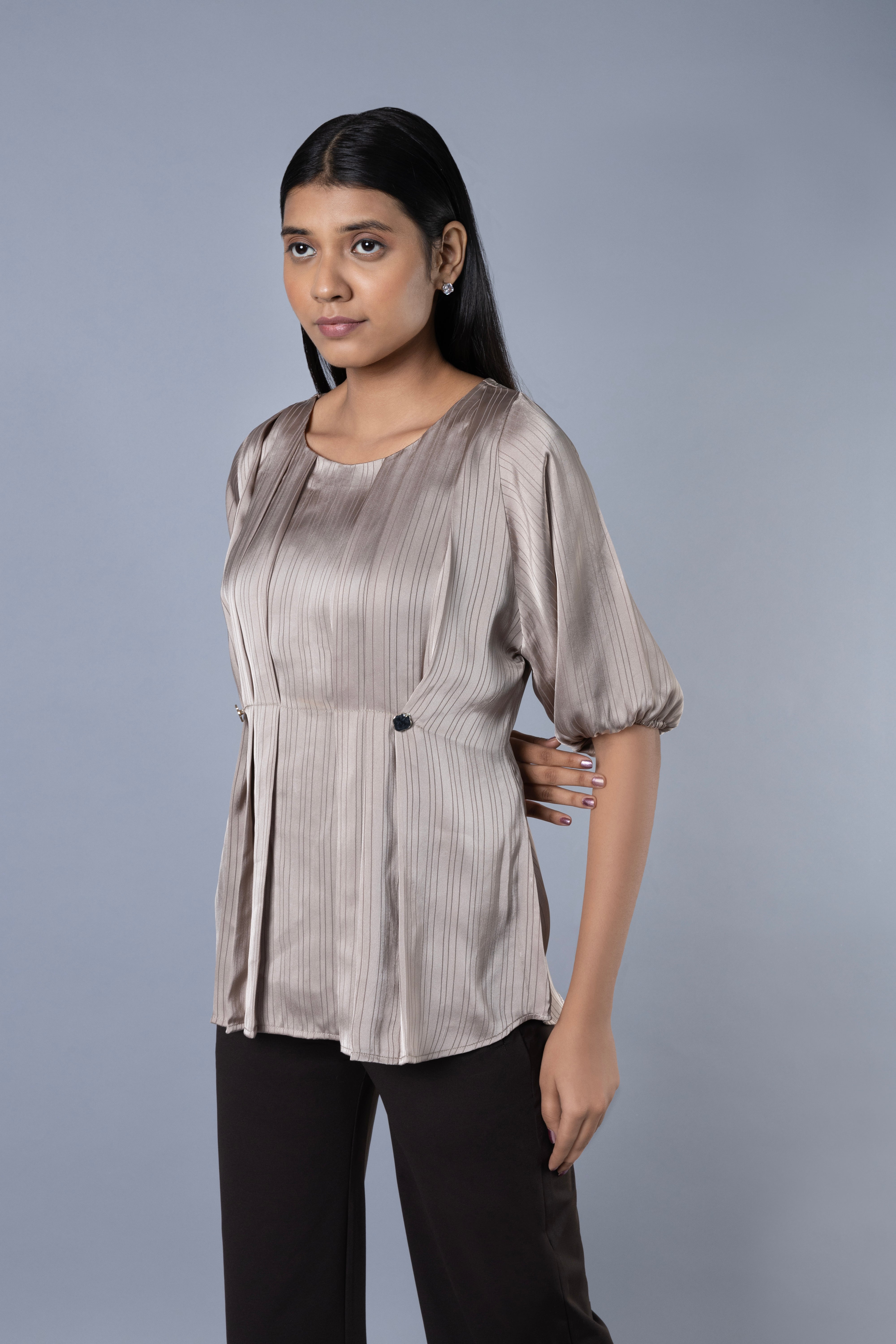 Women Pleat Detailed Comfort Top