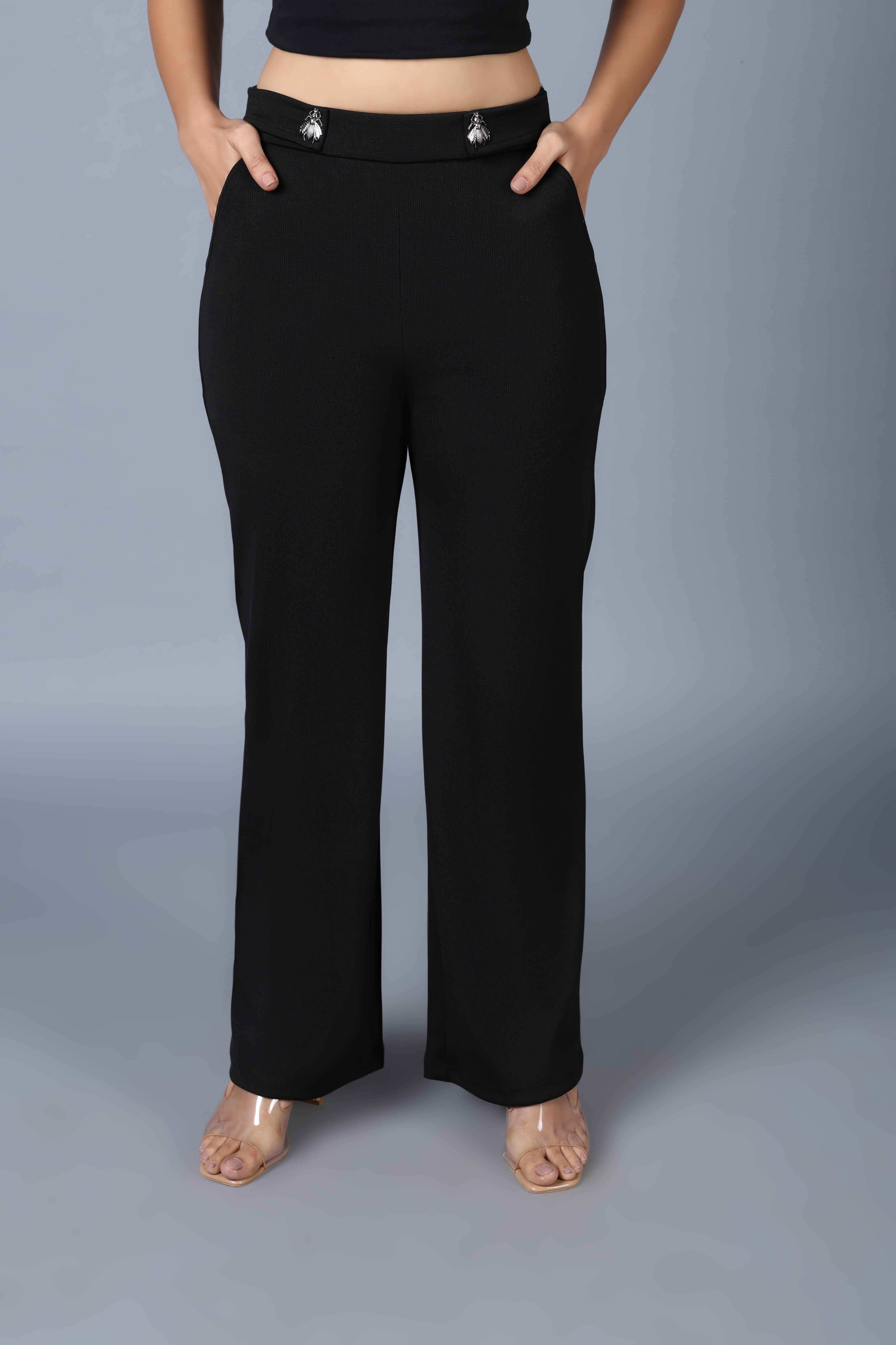 Belt Looped High Rise Parallel Trouser