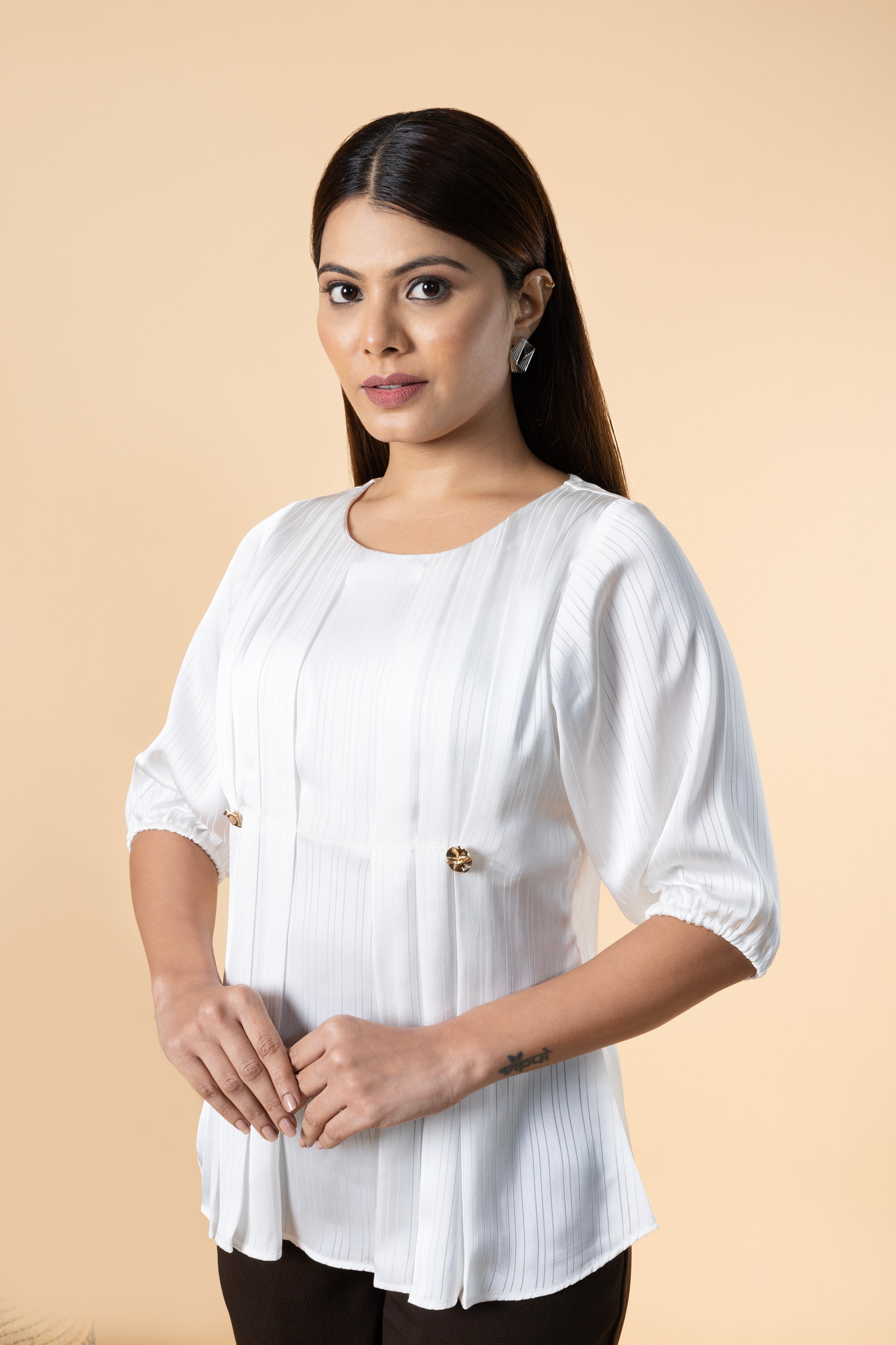 Women Pleat Detailed Comfort Top