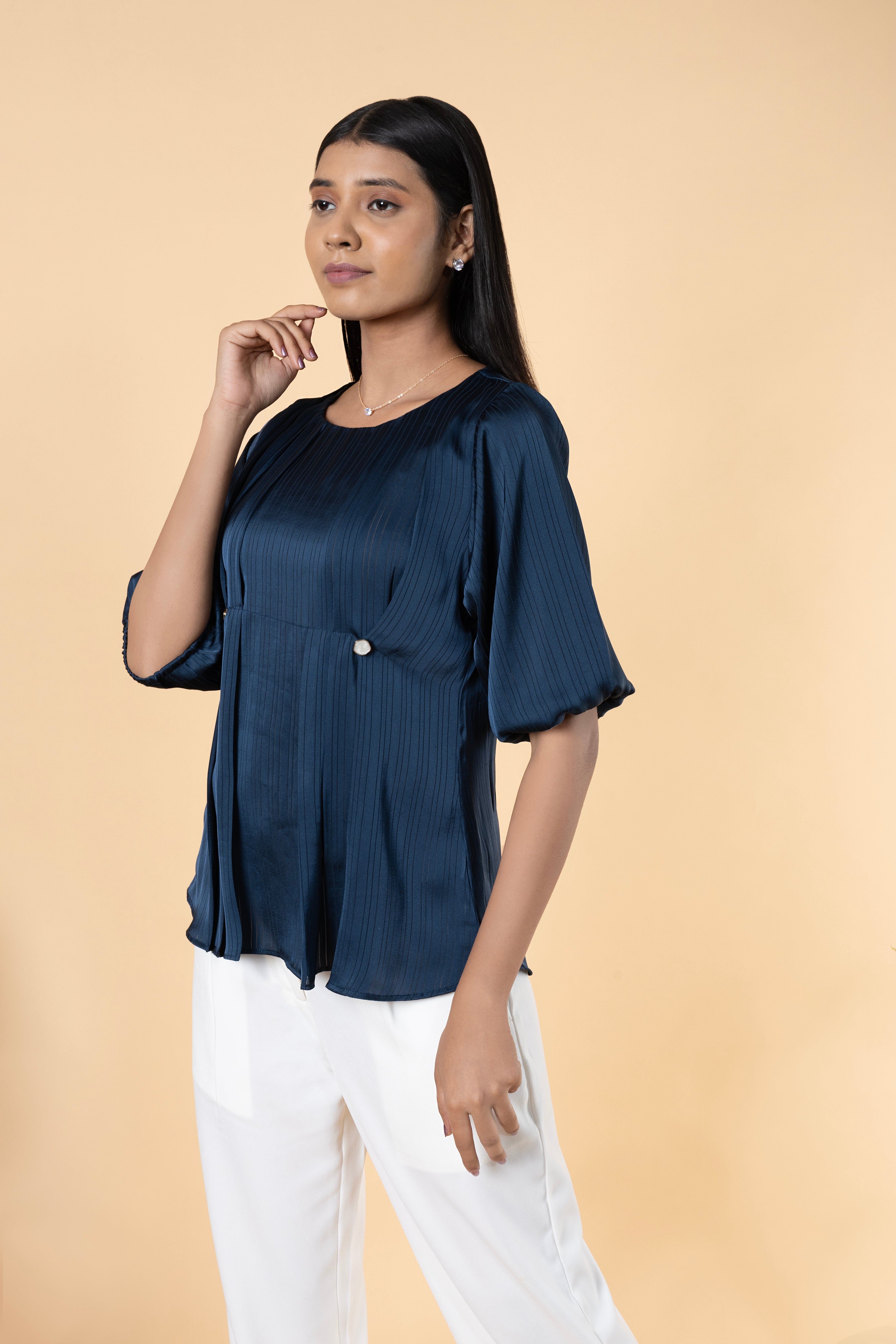 Women Pleat Detailed Comfort Top