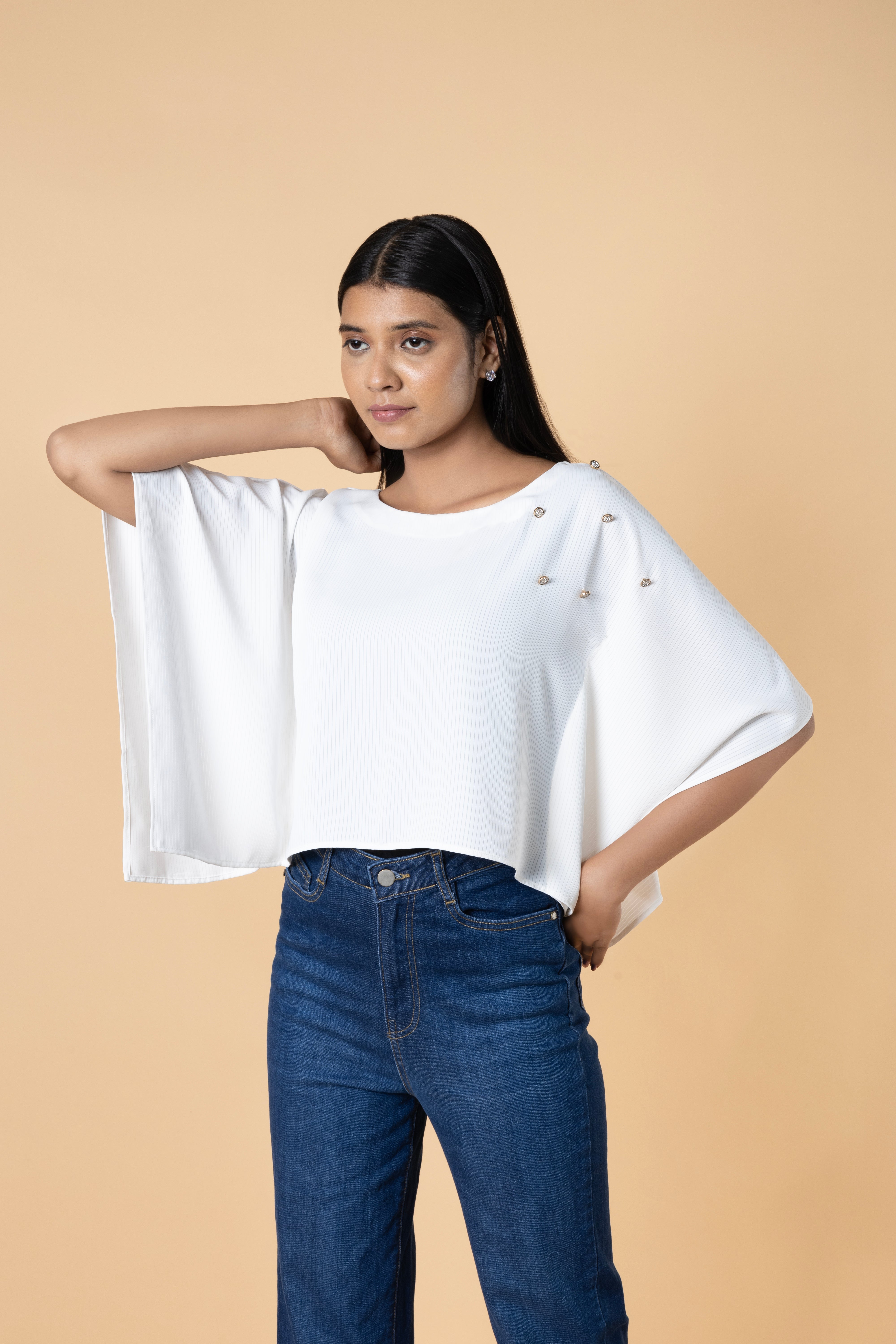 Women Solid Poncho Kaftan Top