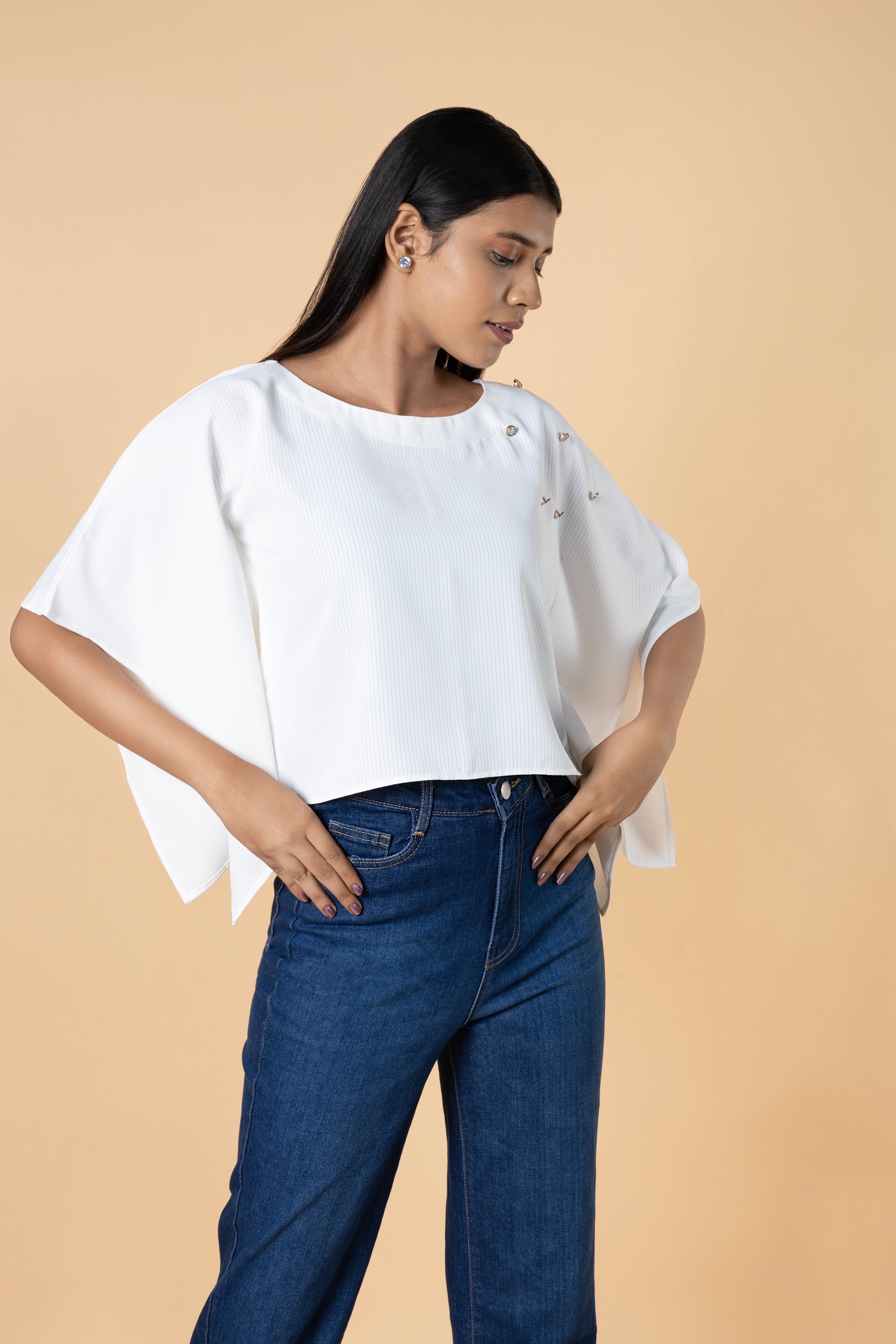 Women Solid Poncho Kaftan Top