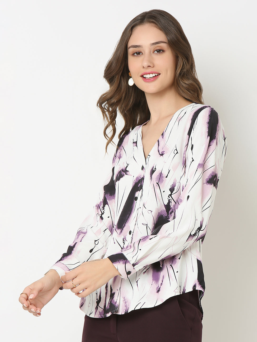 Abstract Print Relaxed Shirt