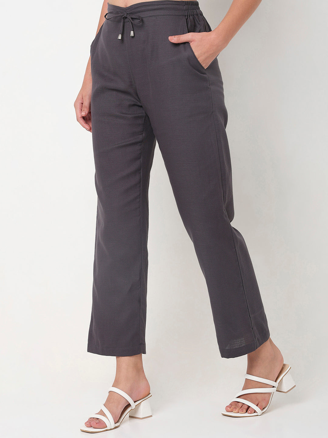 Solid Grey comfort Trouser