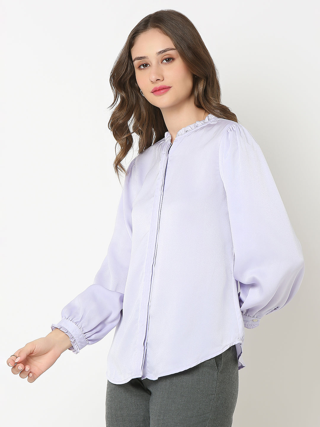 Elegant Lavender Detailed Shirt