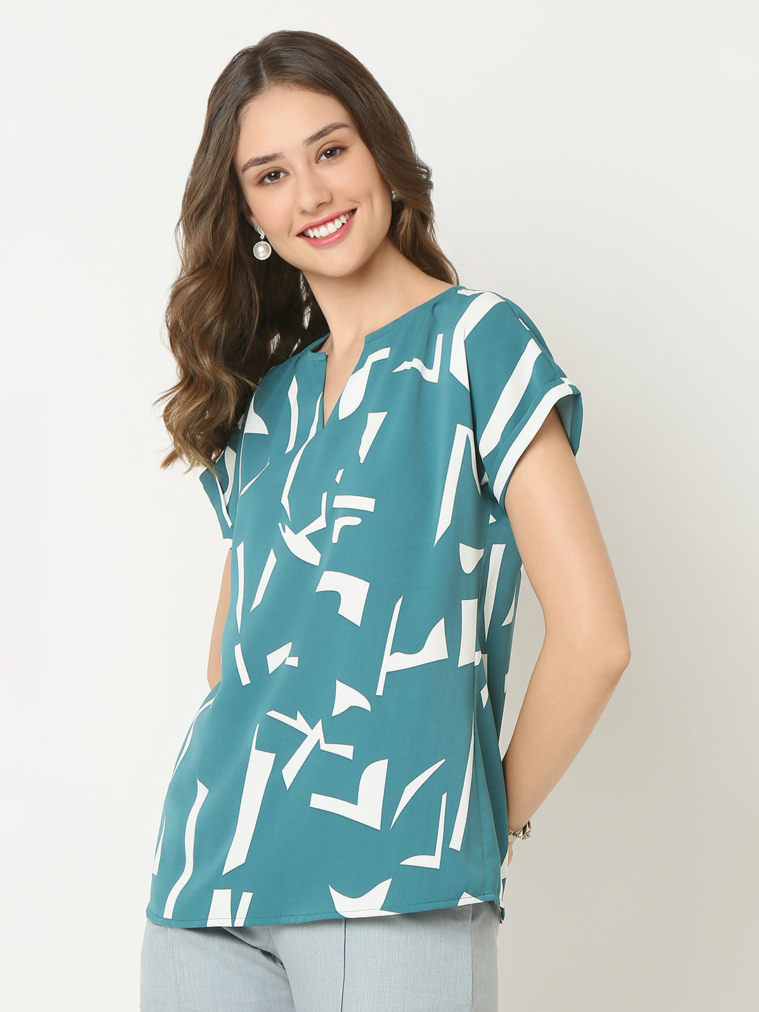 Green Printed Comfort Top