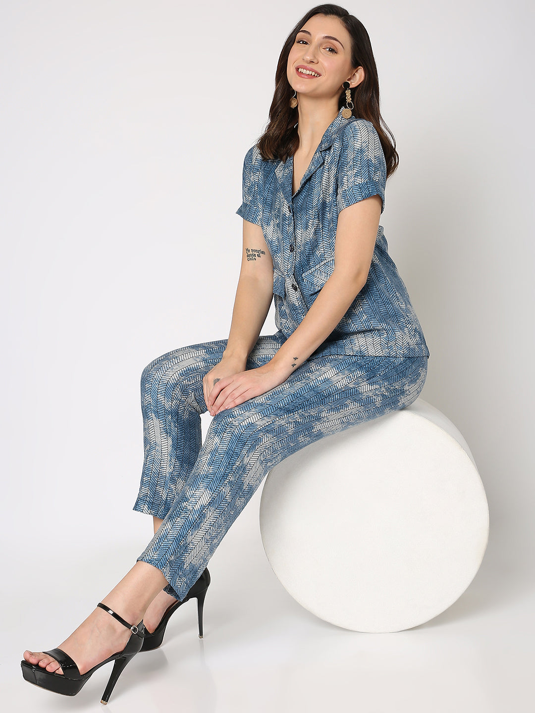 Blue Blazer style Co-Ord Set