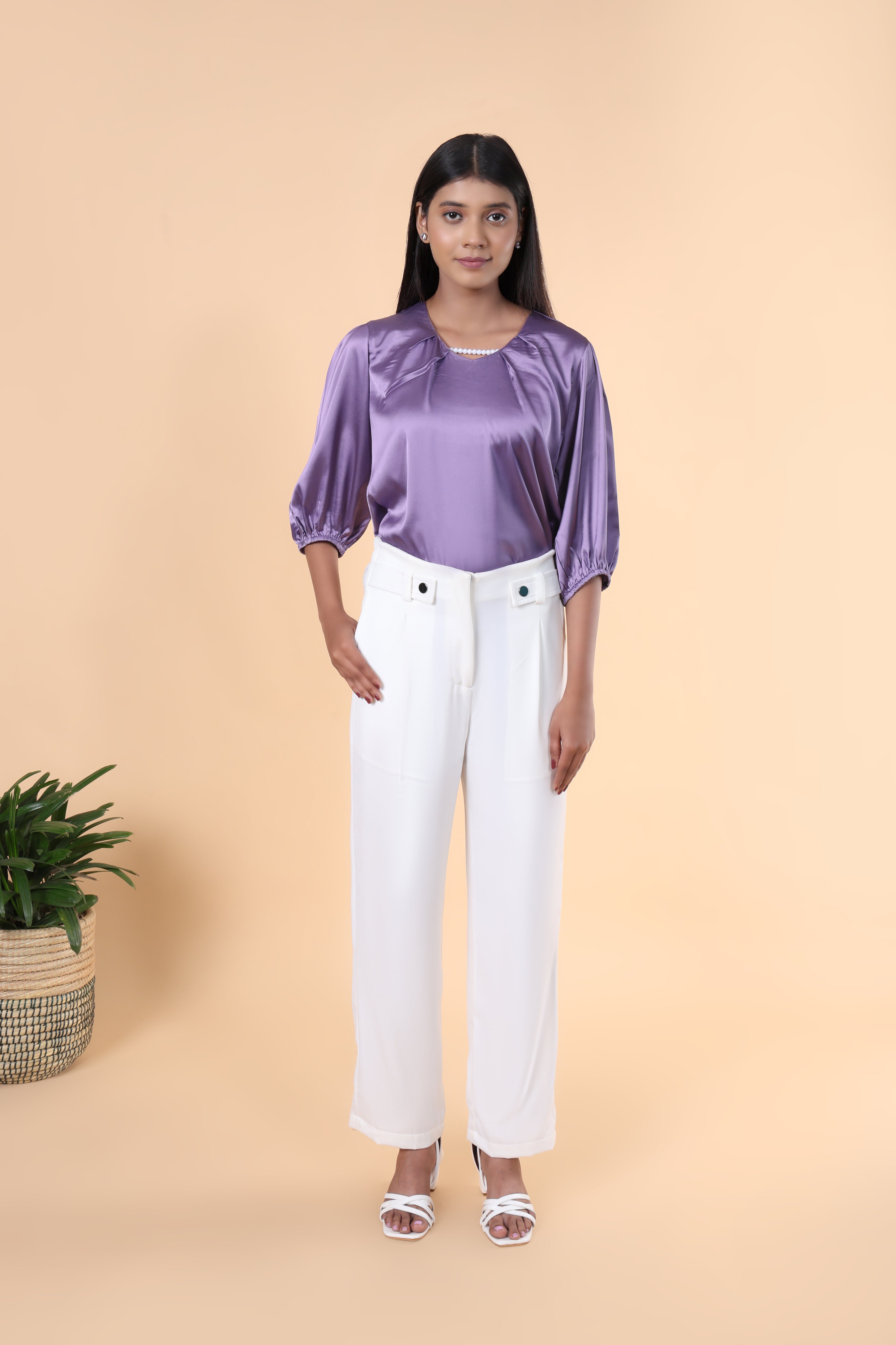 Belt Loop High Rise Trouser