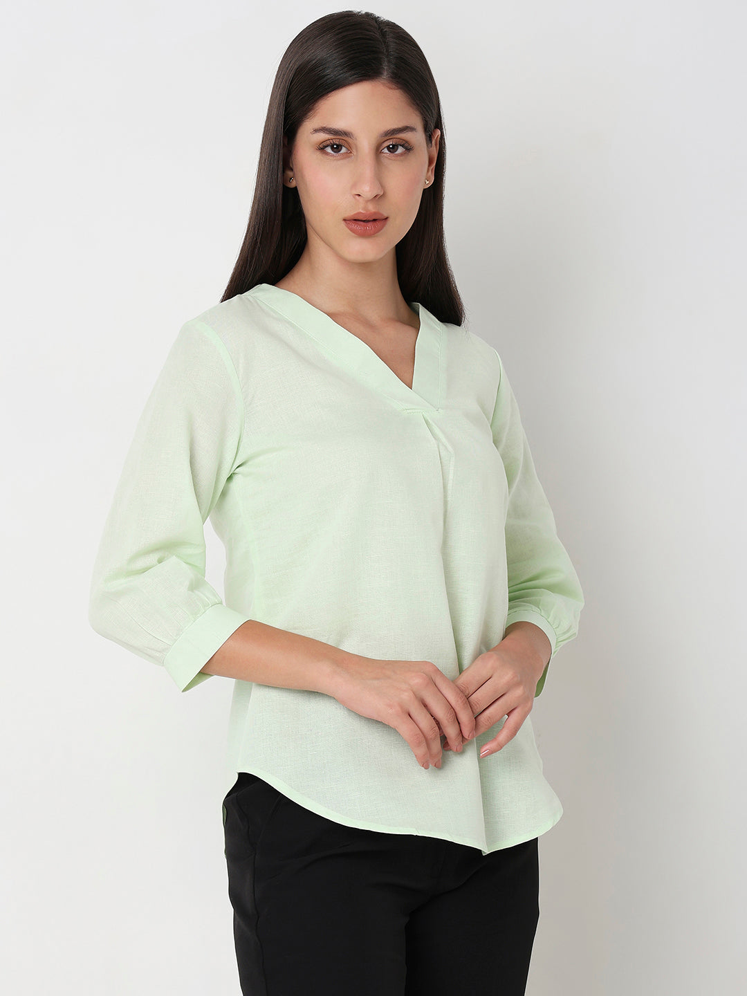 Pista linen V-Neck Top