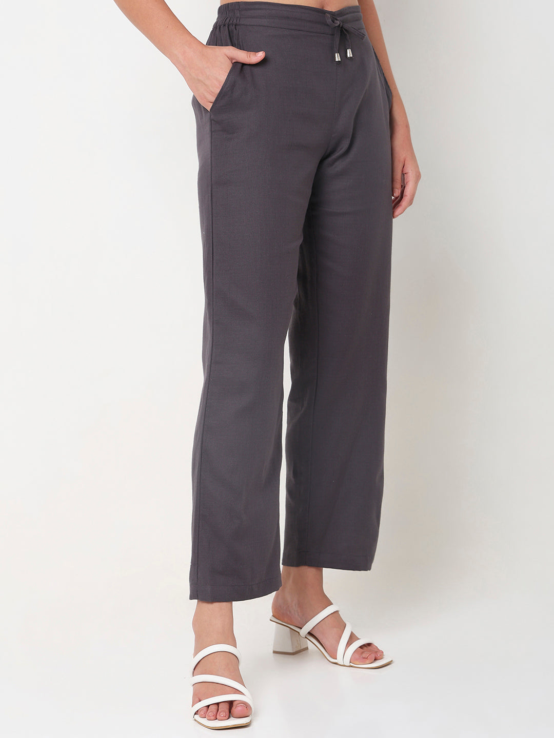 Solid Grey comfort Trouser