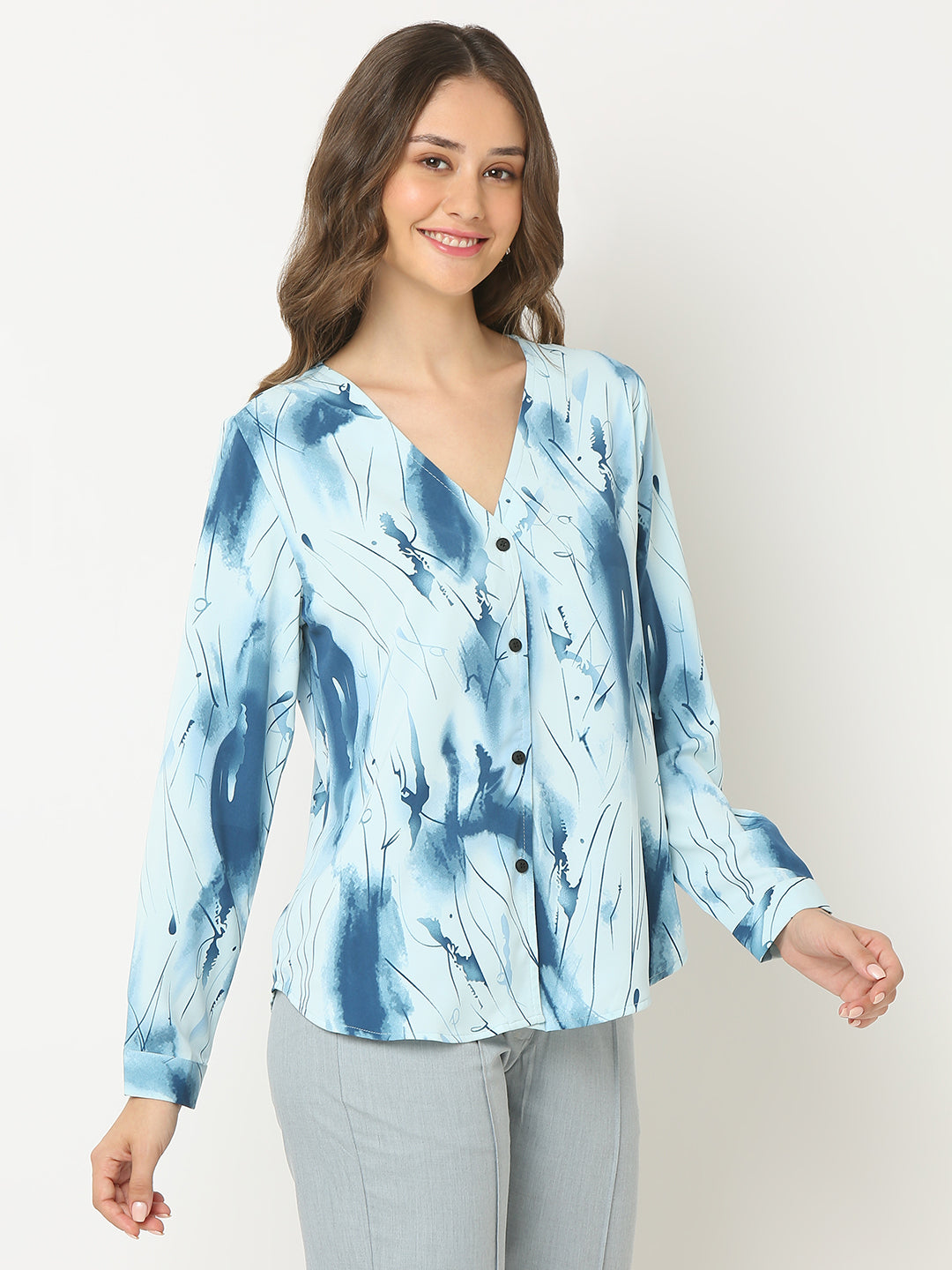 Abstract Print Relaxed Shirt