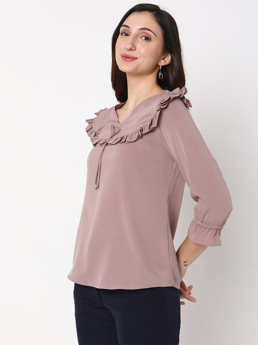 Mauve Solid Top with Tie up