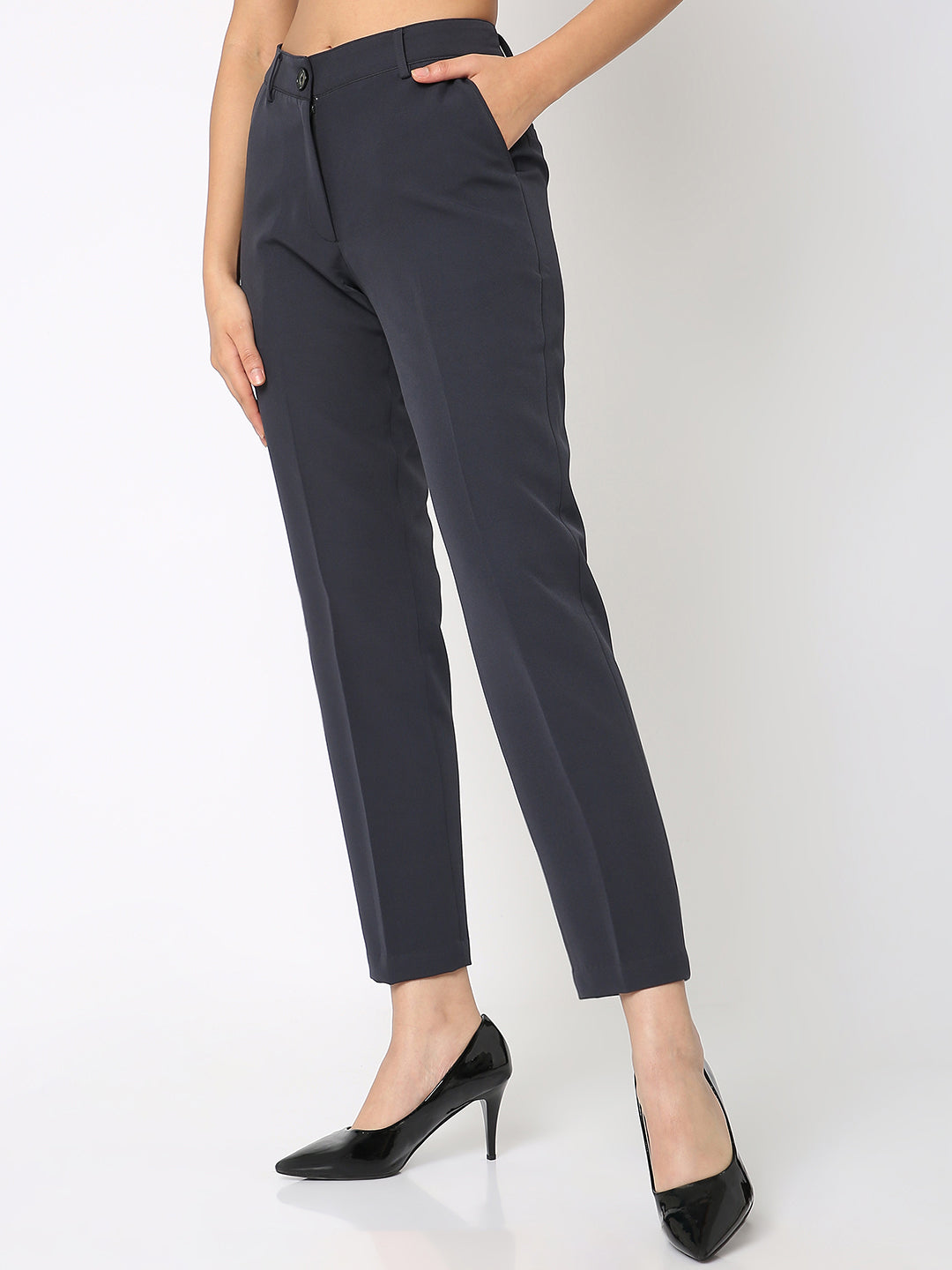 Basic Grey Comfort Fit Trouser