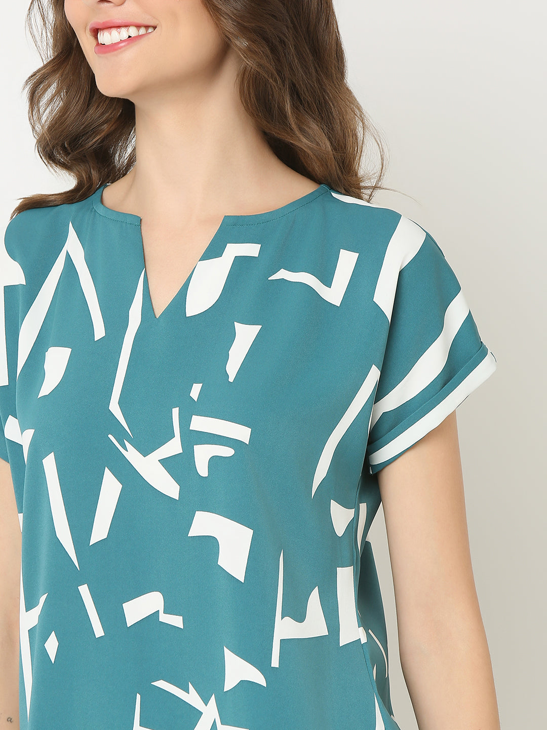 Green Printed Comfort Top