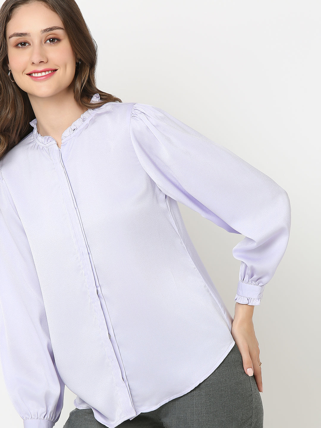 Elegant Lavender Detailed Shirt