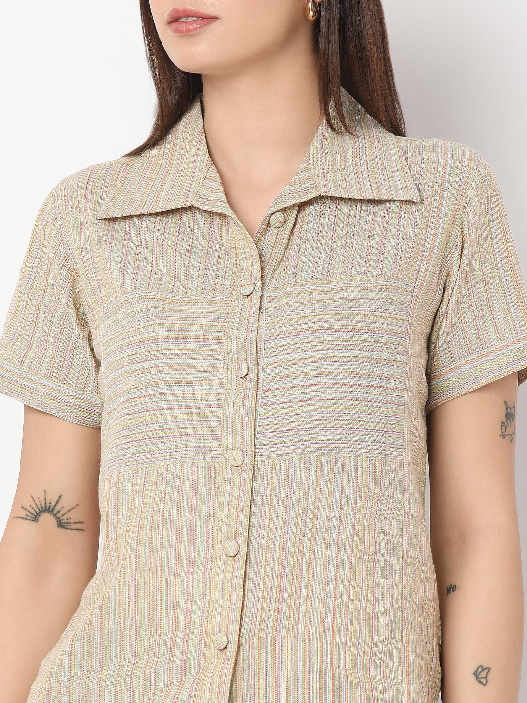 Khadi Multicolor Oversized Shirt