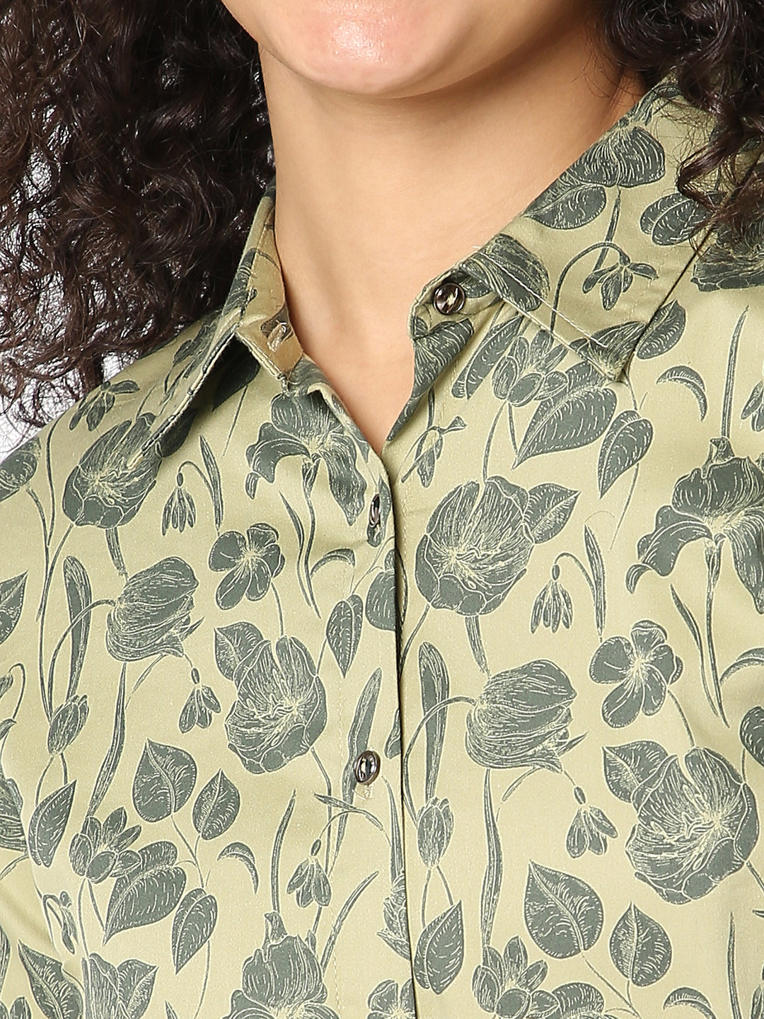 Floral Olive Comfort Shirt