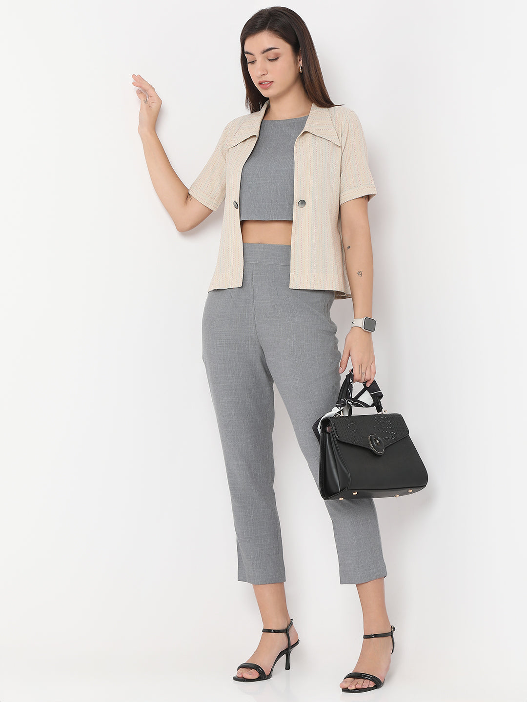 Three-Piece Co-Ord set with Katha detailed