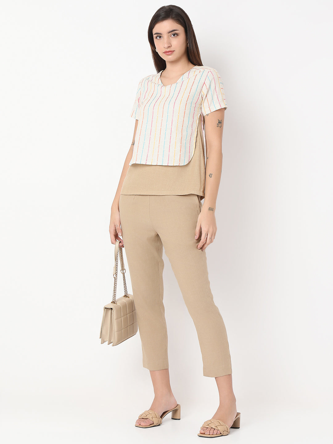 Two-Piece Co-Ord Set with katha Print