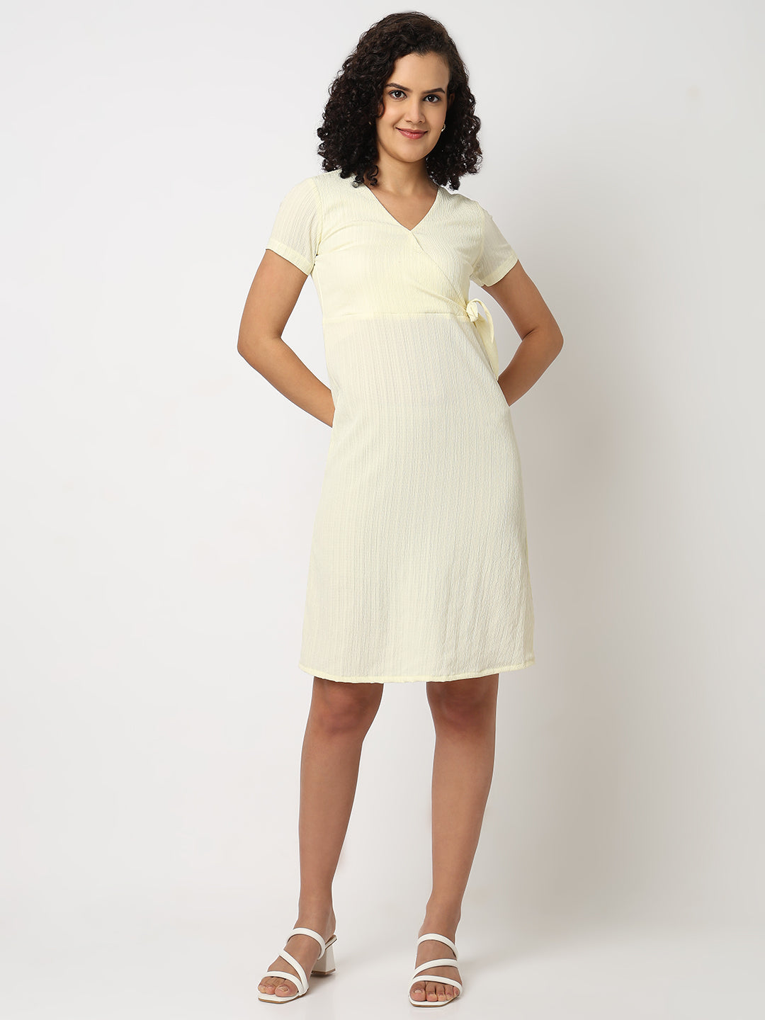 Lemon Side Tie-Up Dress